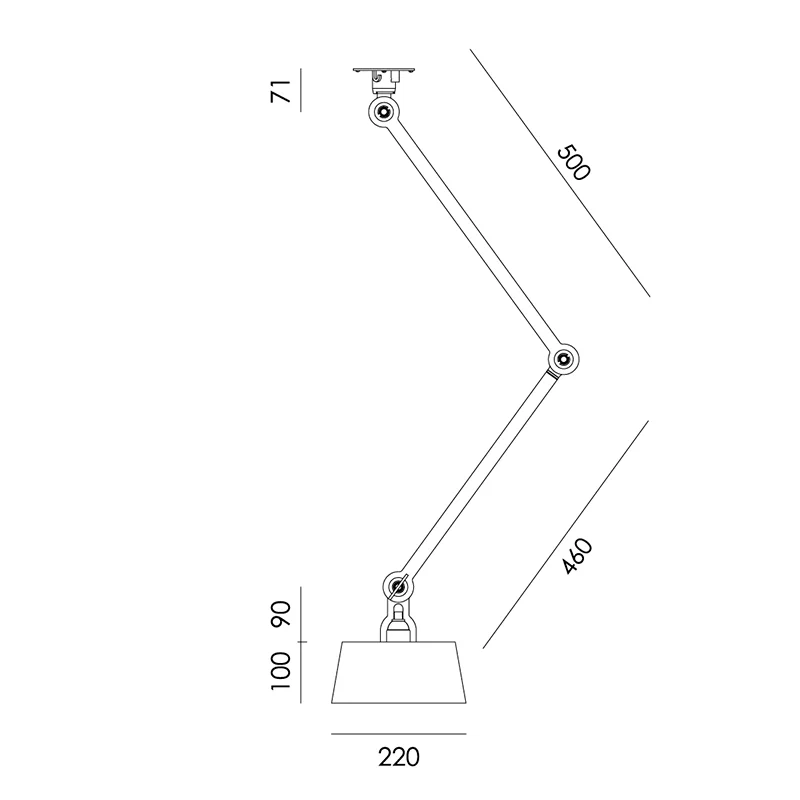 Bolt plafond 2arm upperfit - Ash grey