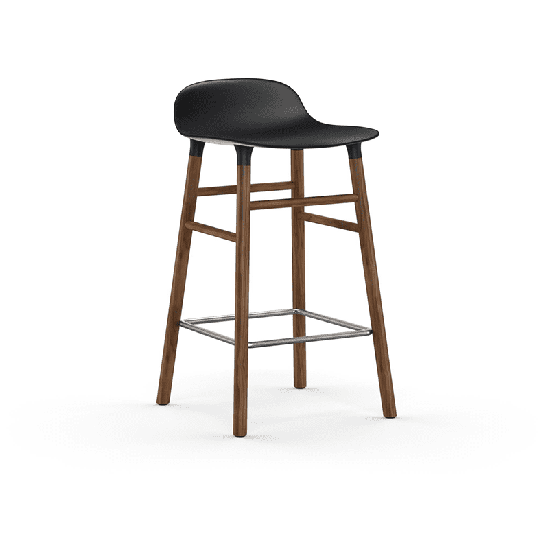 Form Barstool 65 cm Black/Walnut