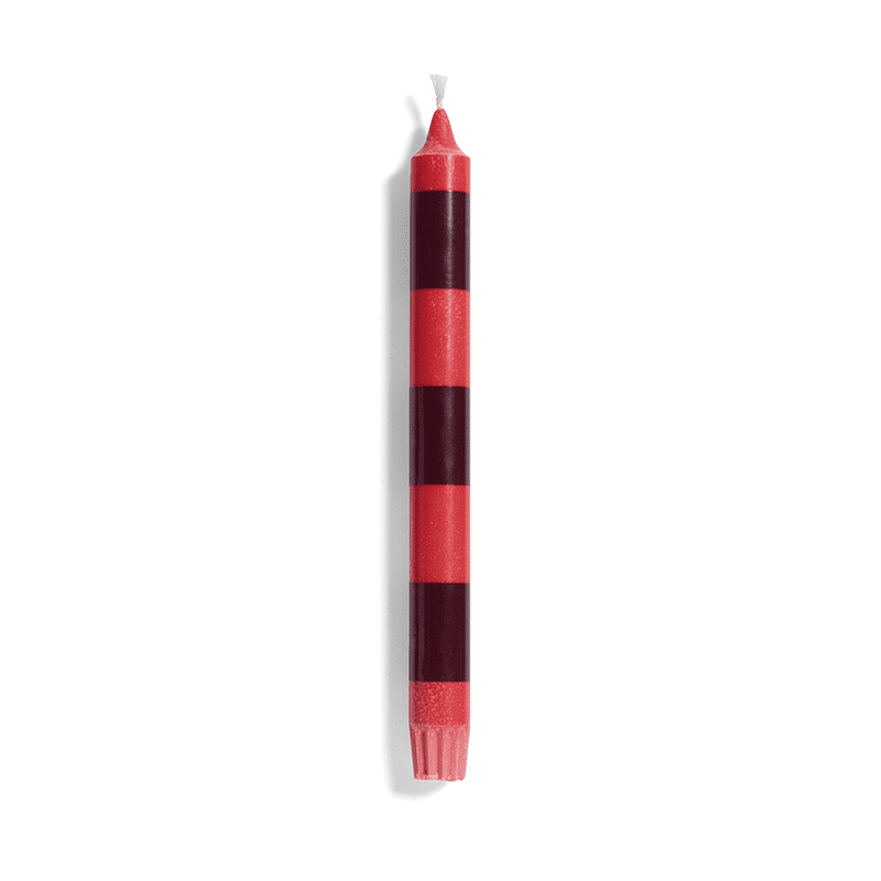 Stripe Candle - Red and bordeaux
