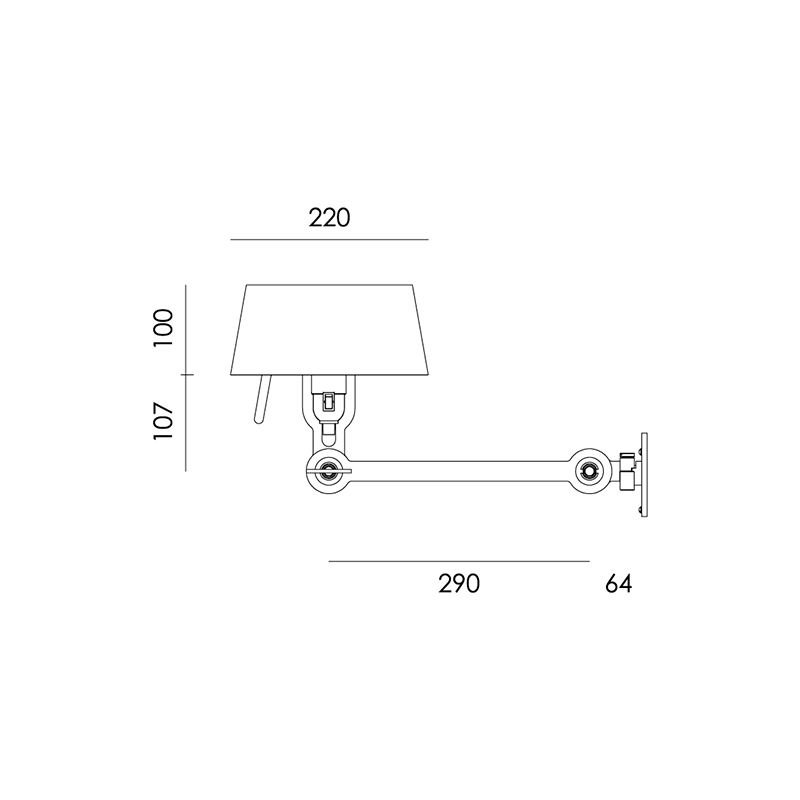 Bolt bed wandlamp underfit set - Ash grey
