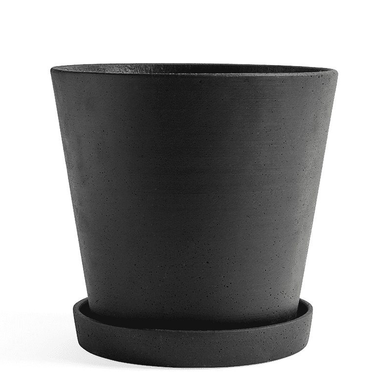 Flowerpot with Saucer XXL - Black