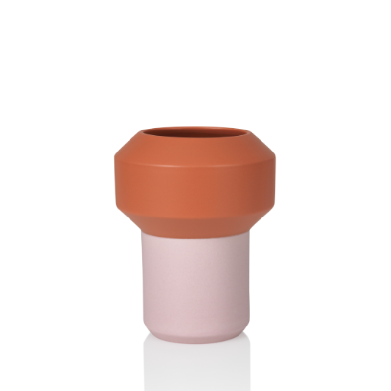 Fumario ceramic vase large - Orange Pink