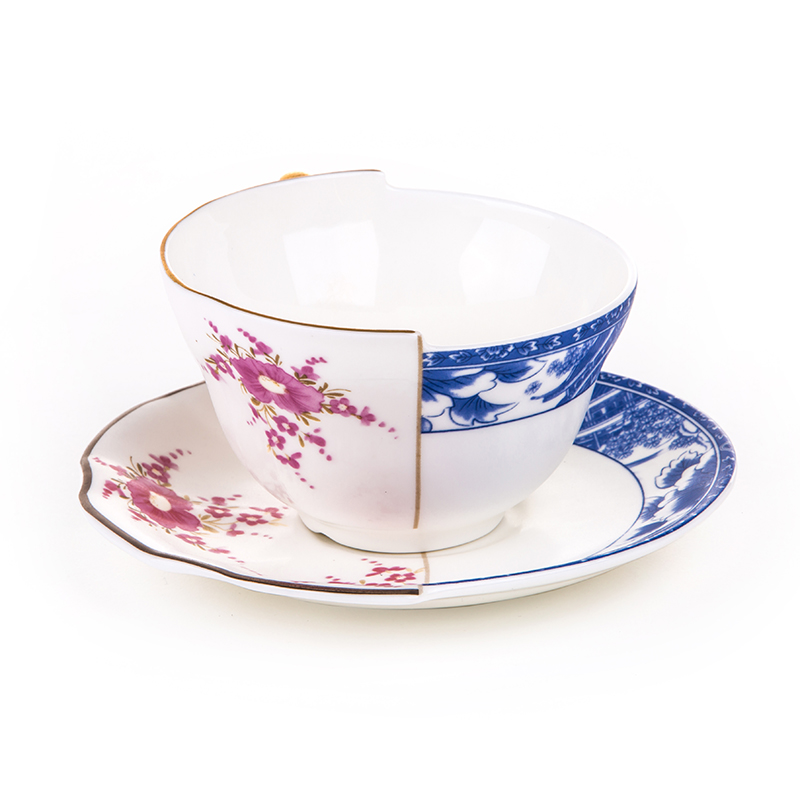 Hybrid-zenobia teacup with saucer in porcelain