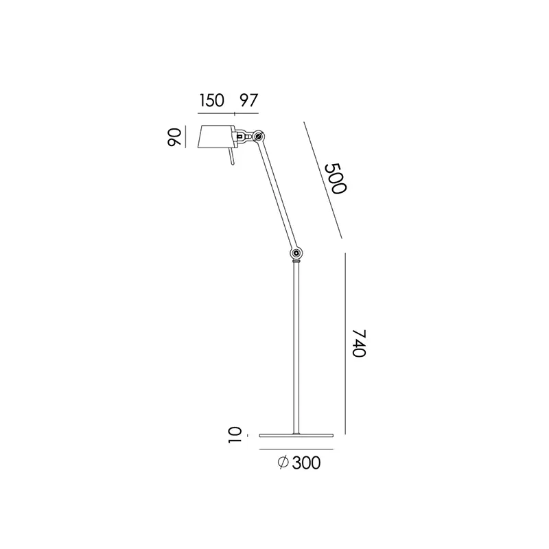 Bolt 1arm vloerlamp - Sunny yellow