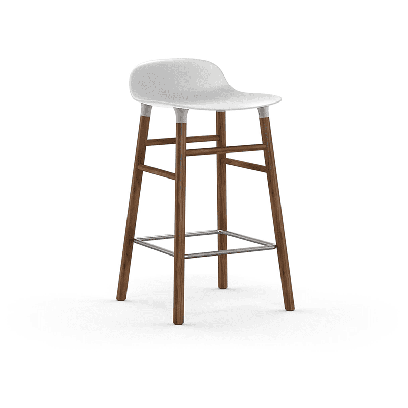 Form Barstool 65 cm White/Walnut