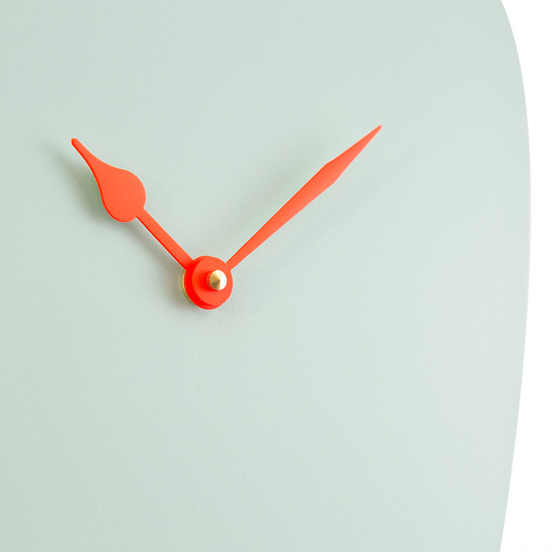 Wall clock pendulum small - Pale green/neon orange
