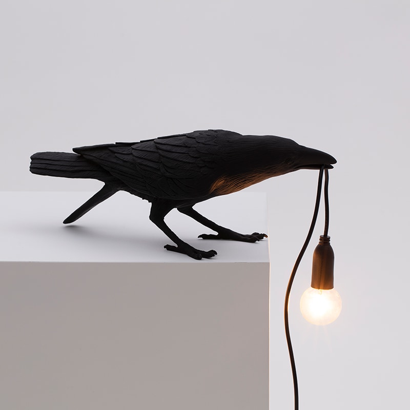 Bird tafellamp playing outdoor - Black