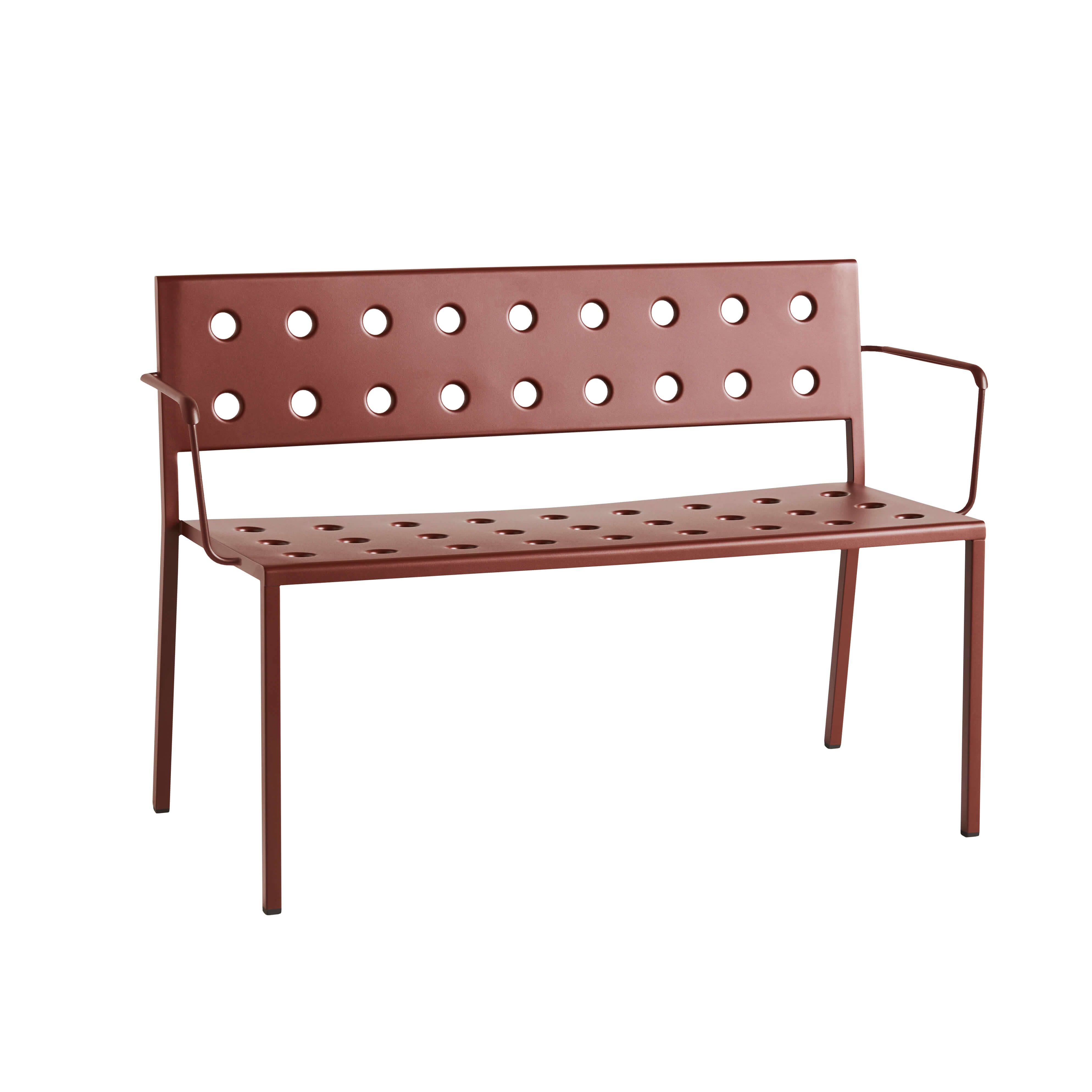 Balcony dining bench with arm - Iron red