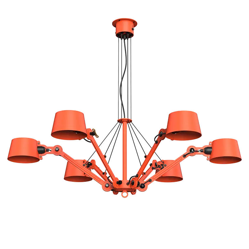 Bolt chandelier hanglamp 6 arm - Striking orange