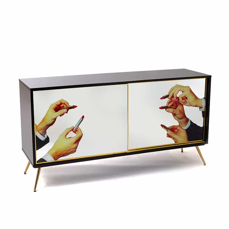 Cabinet in mdf toiletpaper lipsticks - Black