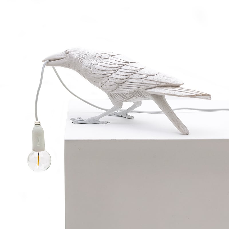Bird tafellamp playing - White