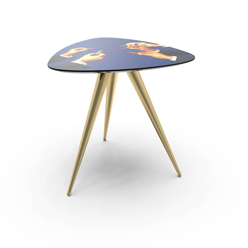 Toiletpaper wooden table with metal legs - Lipsticks