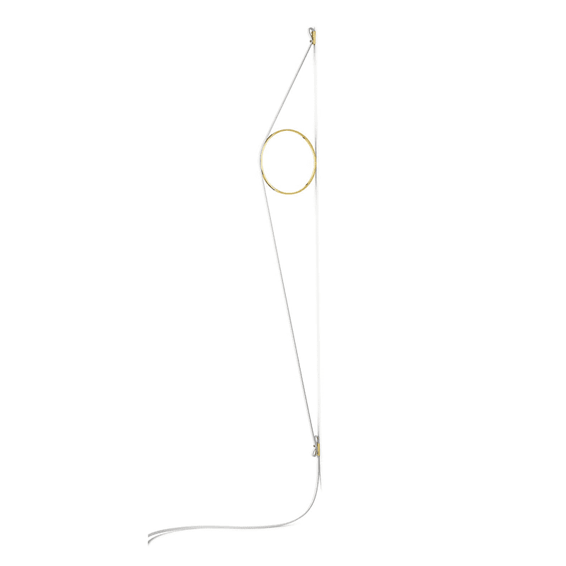 WireRing wandlamp - Cable bianco/ring oro