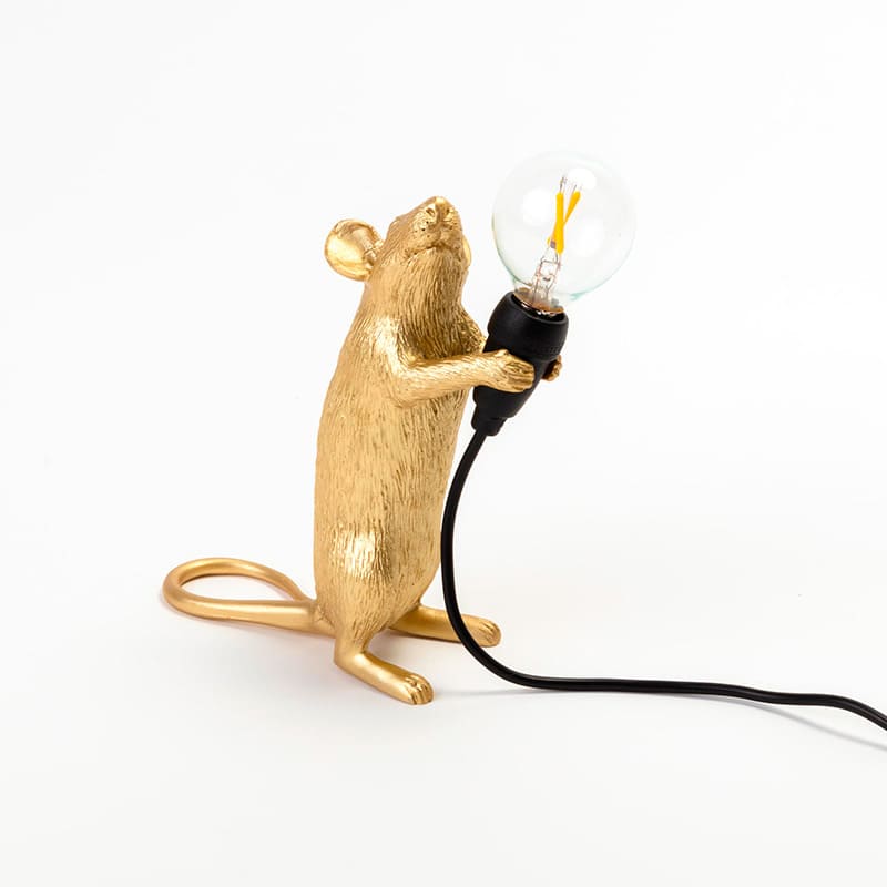 Mouse step standing USB tafellamp - Gold