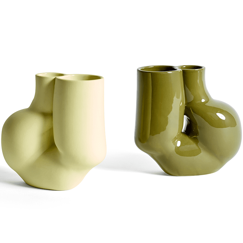 WS Chubby Vase - Olive green