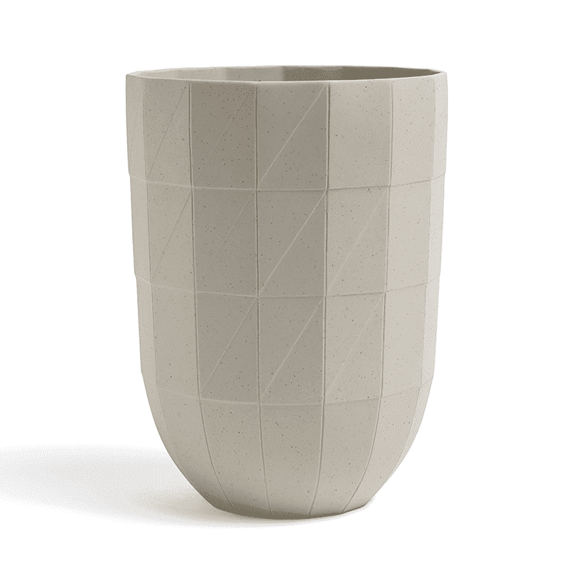 Paper Porcelain Vase L - Light grey
