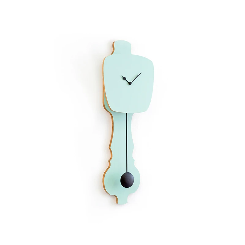 Wall clock pendulum small - Pale green/deep black