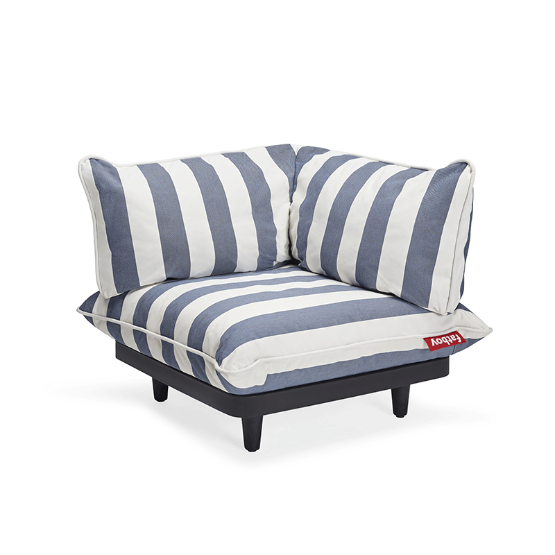 Paletti corner seat right - Stripe ocean blue