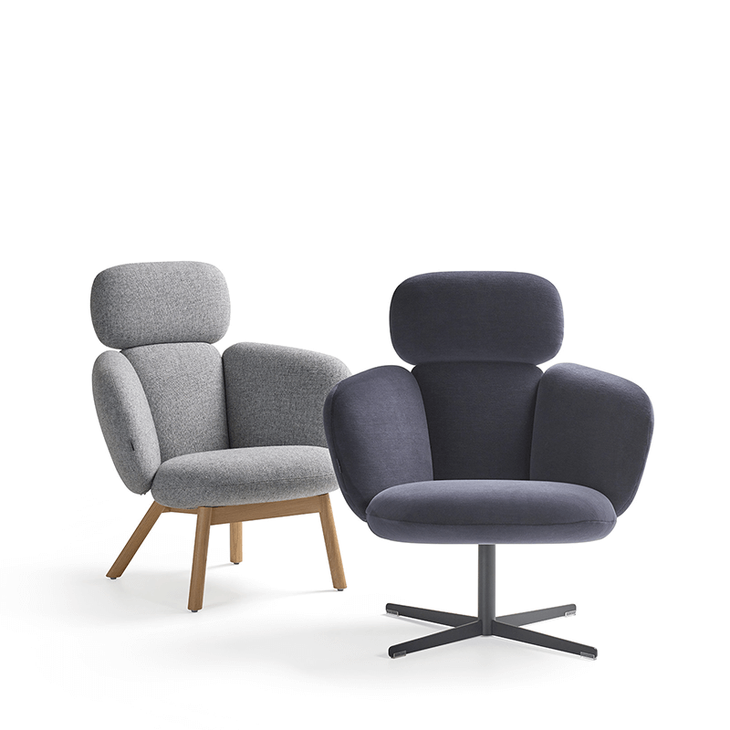 Bras High Back fauteuil - 4 poot hout