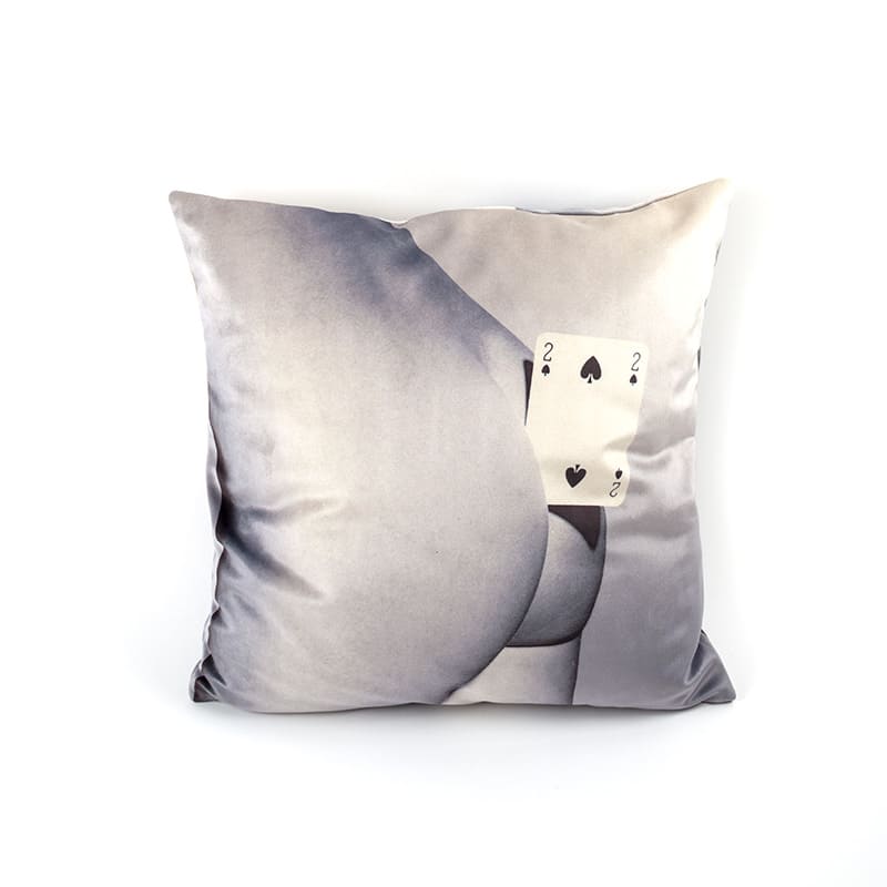 Toiletpaper cushion with plume padding - Two of spade