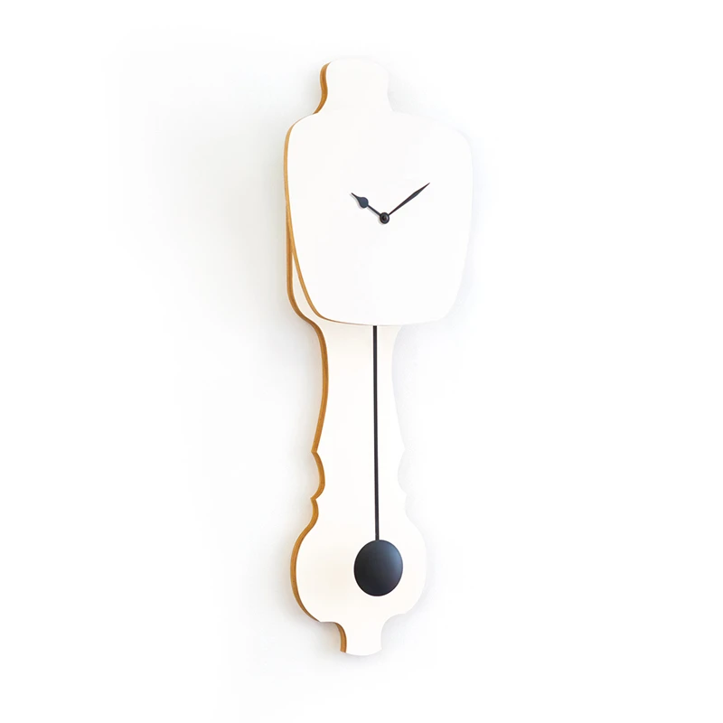 Wall clock pendulum large - Pure white/deep black