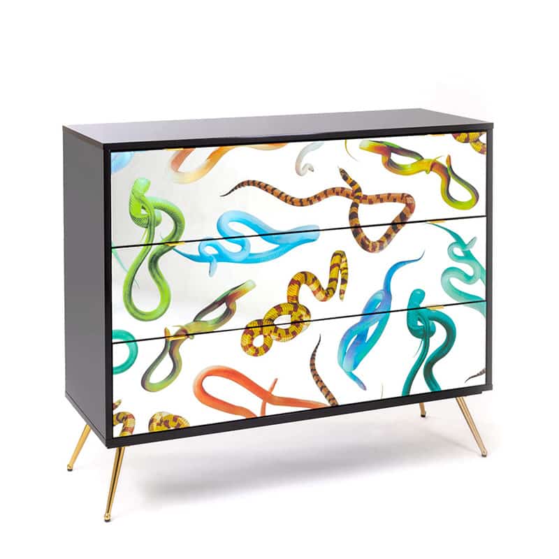 Chest of 3 drawers in mdf toiletpaper - Snake