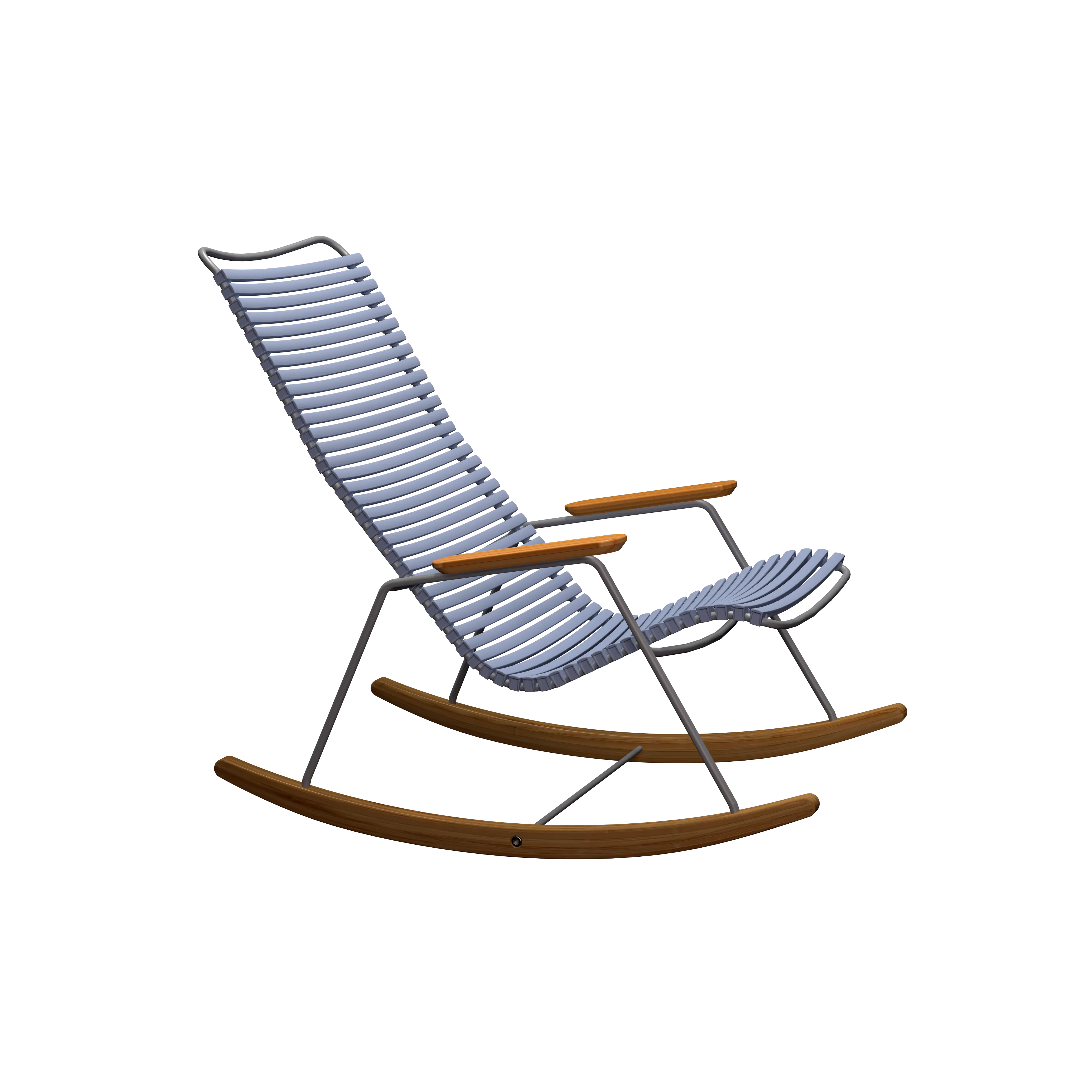 Click rocking chair - Pigeon blue, bamboo armrests