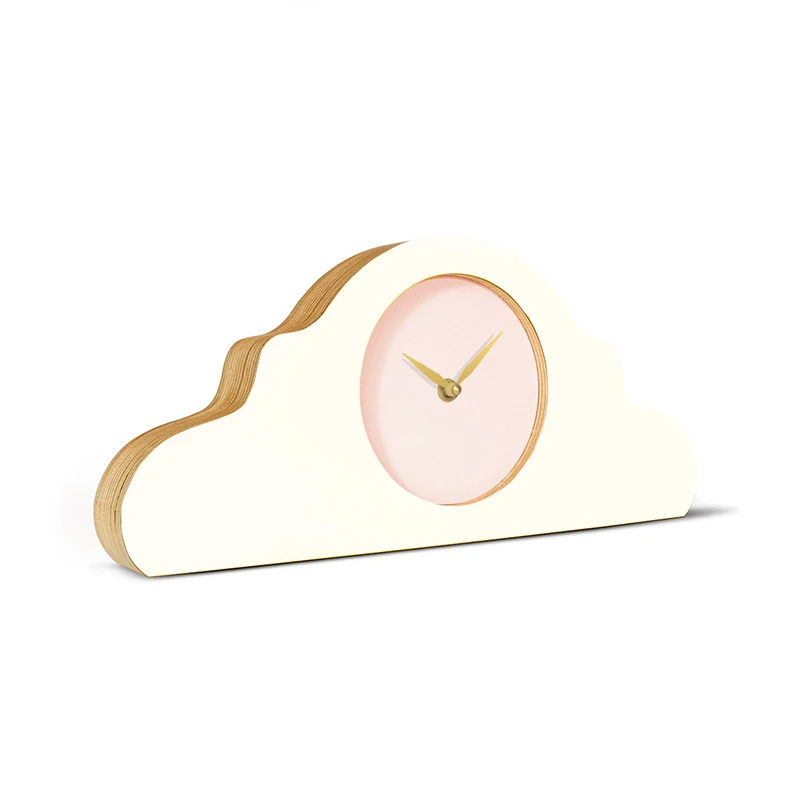 Mantel clock - Pure white/peach pastel/shiny gold