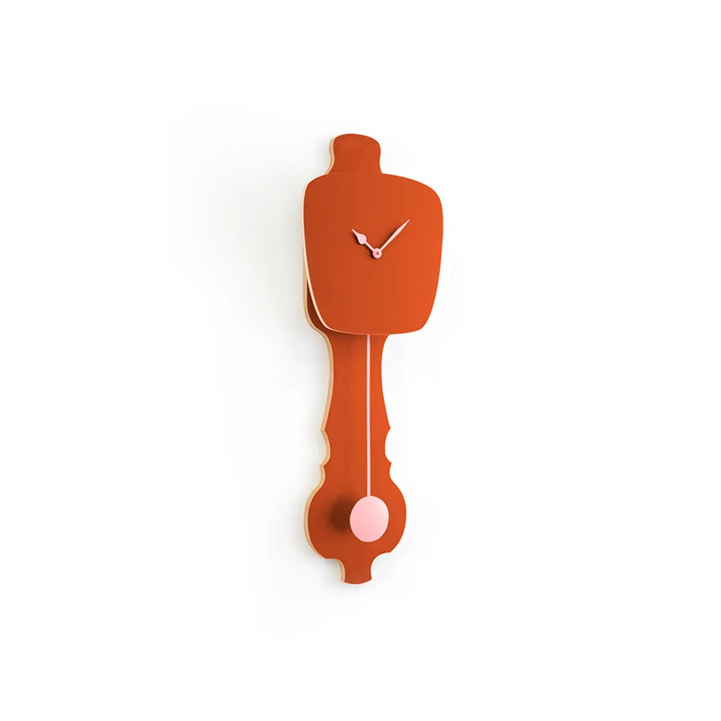 Wall clock pendulum small - Rusty red/peach pastel