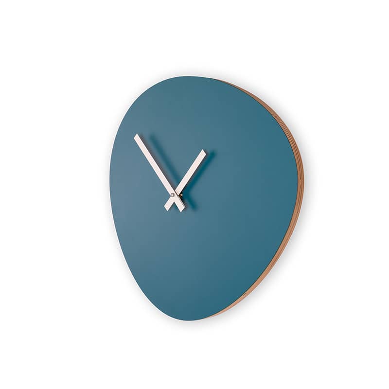 Wall clock pebble - Petrol blue/off white