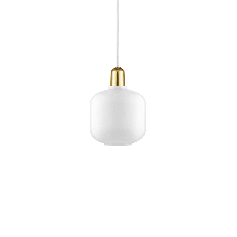 Amp Lamp Small White/Brass