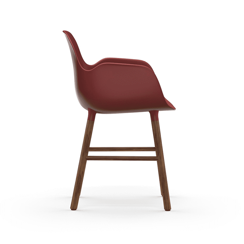 Form Armchair Red/Walnut