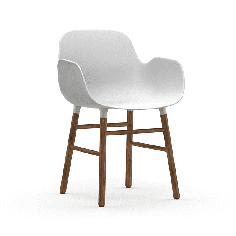 Form Armchair White/Walnut