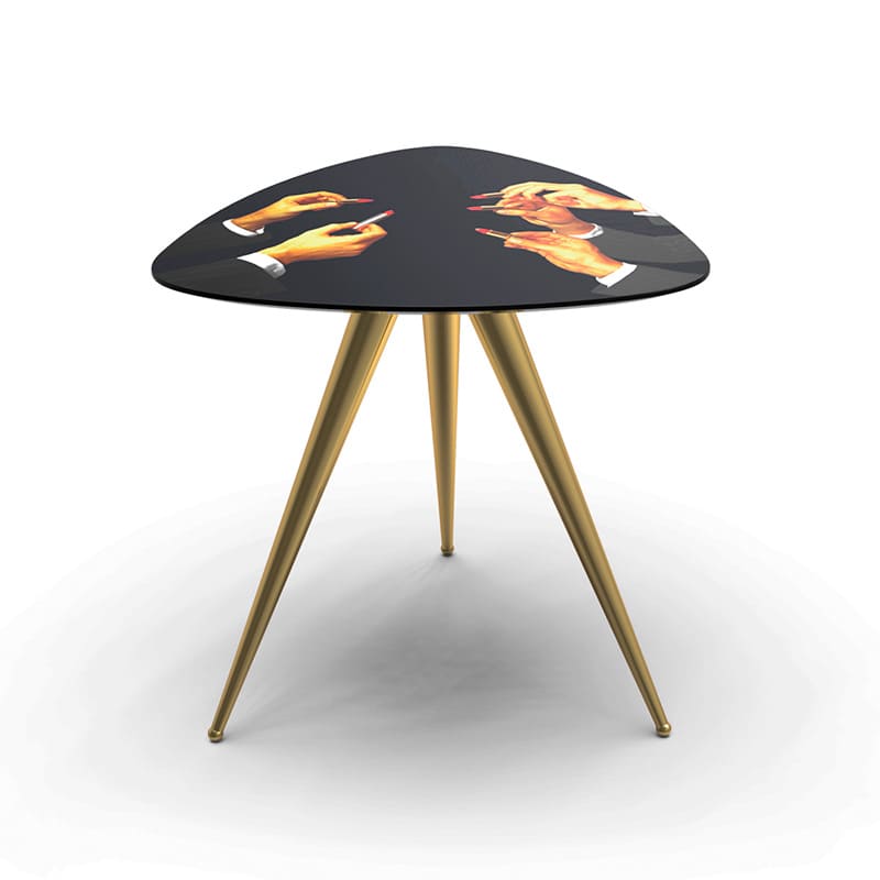 Toiletpaper wooden table with metal legs - Lipsticks black