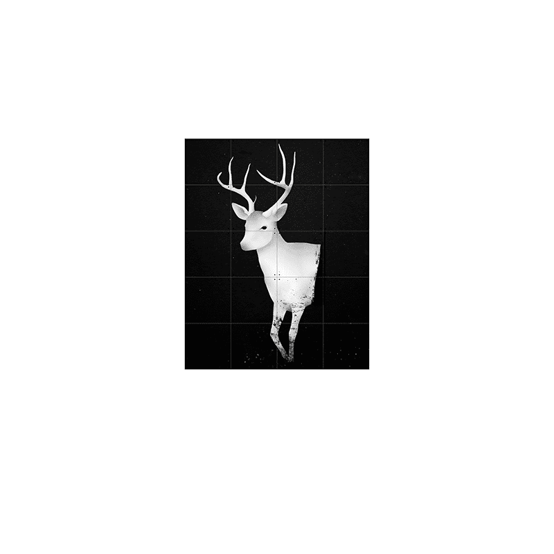 Deer black & white - small