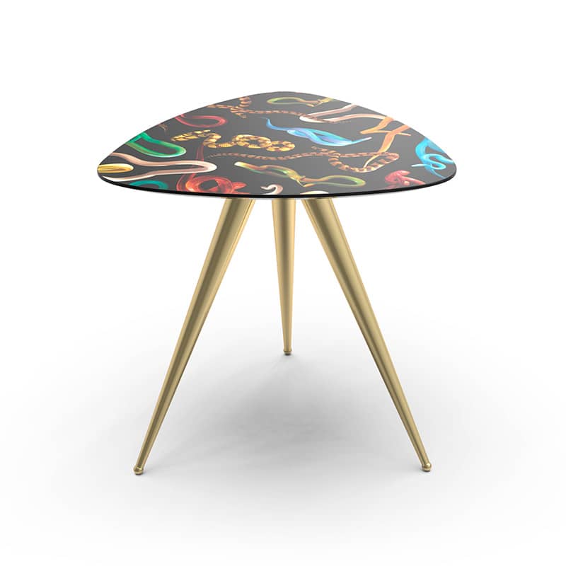 Toiletpaper wooden table with metal legs - Snakes