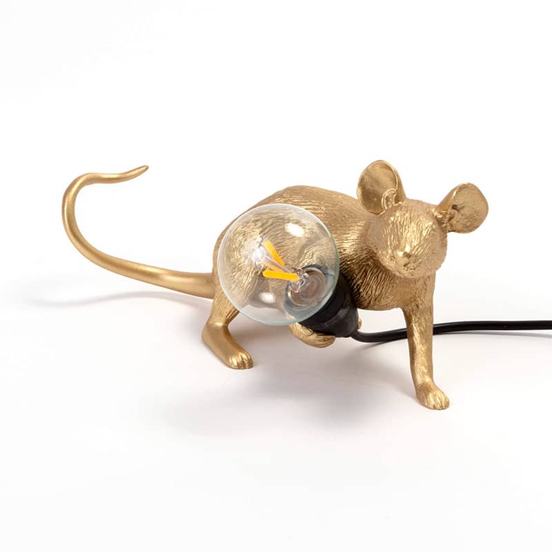 Mouse lamp lying down usb - Gold
