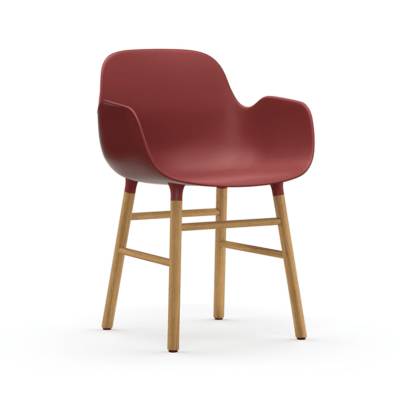 Form Armchair Red/Oak