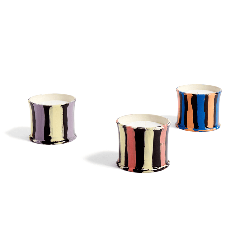 Stripe Scented Candle - Fig leaf