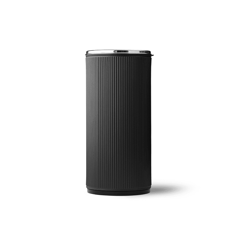 Vipp 18 Open top bin, black with polished lid