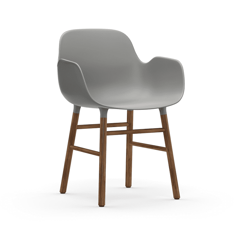 Form Armchair Grey/Walnut