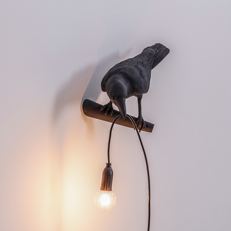 Seletti Bird lamp looking left black Design