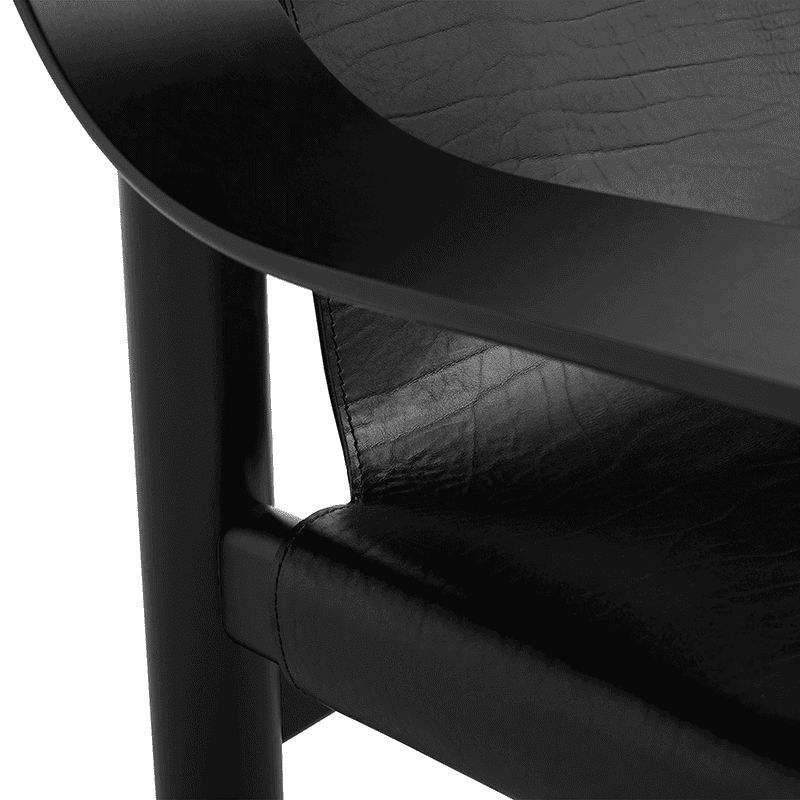 Bernard fauteuil - Leather: Black / Frame: Deep Black