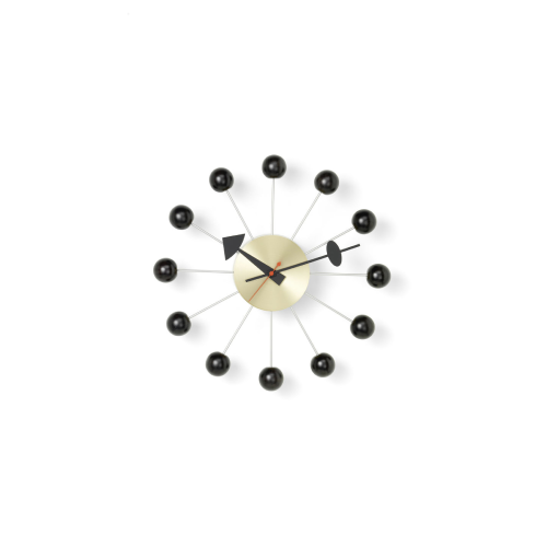 Ball Clock - Black/brass