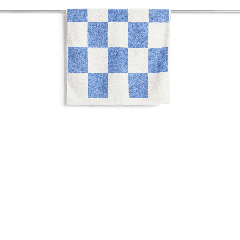 Check bath mat - Sky blue