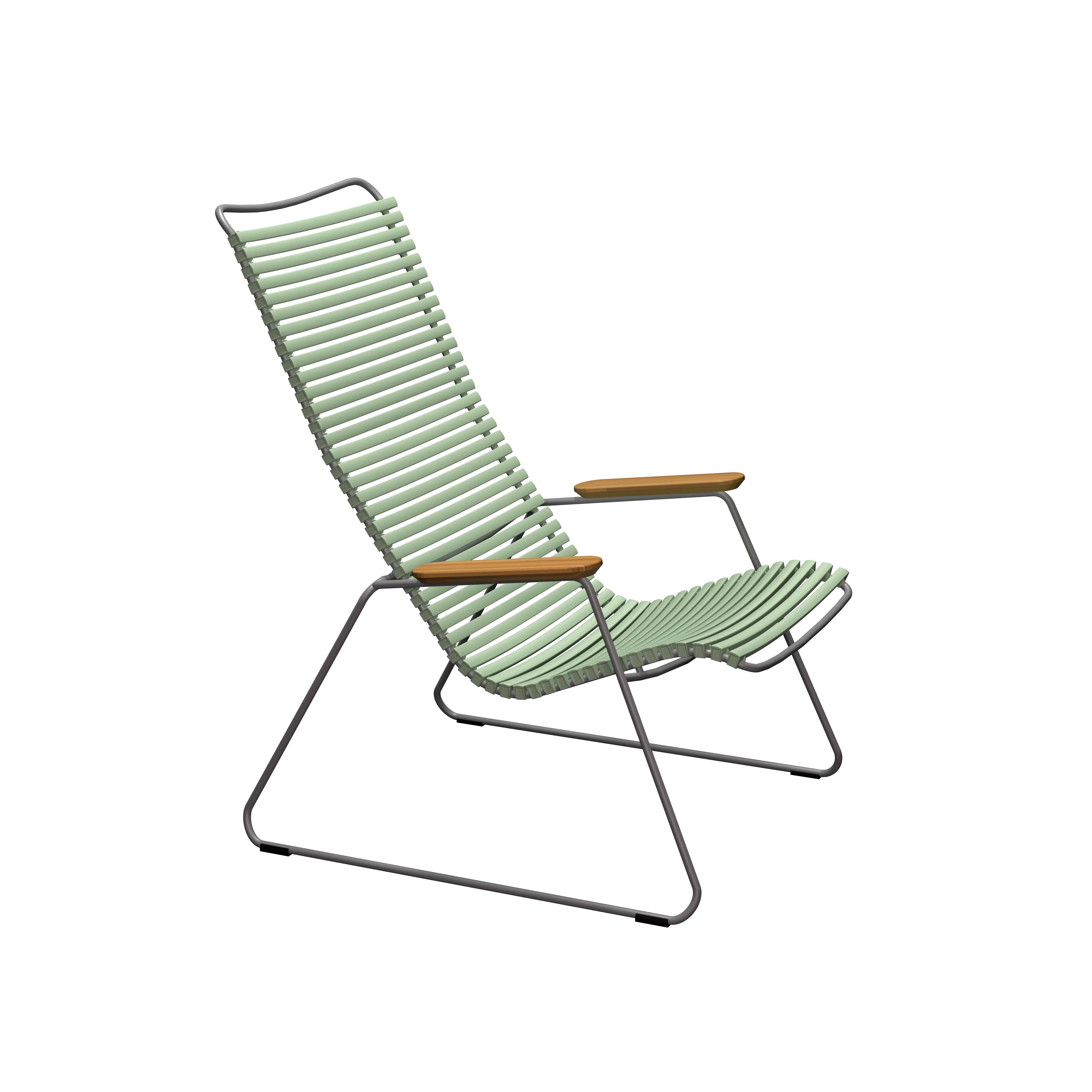 Click lounge chair - Dusty green, bamboo armrests