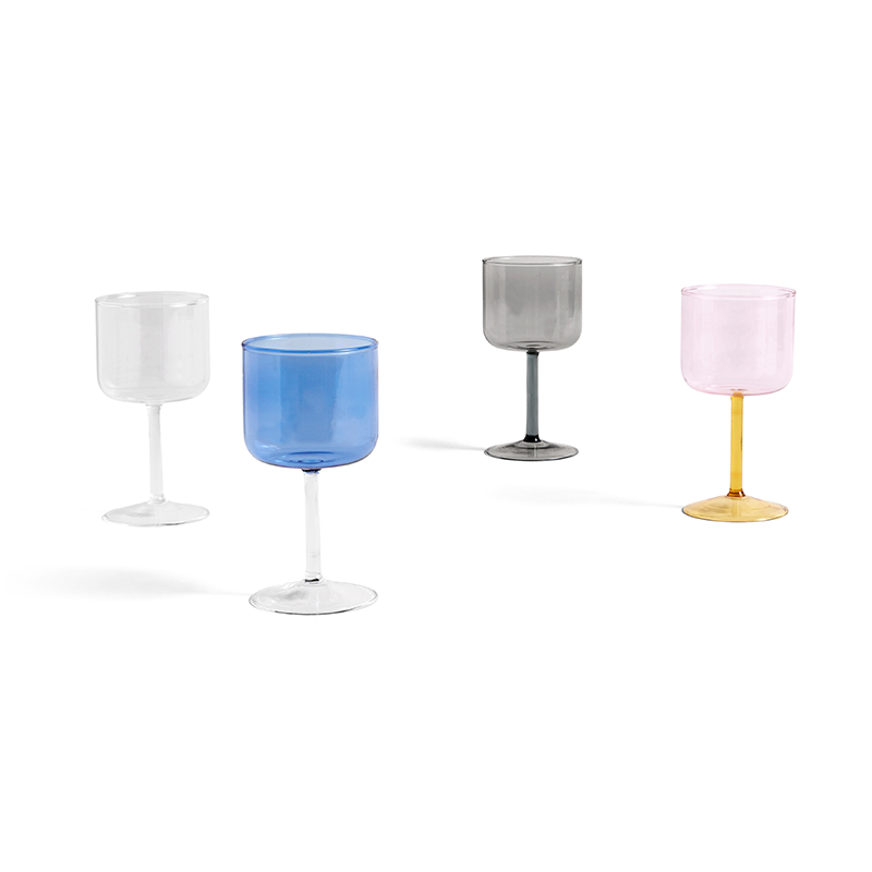 Tint Wine Glass Set of 2 - Blue and clear