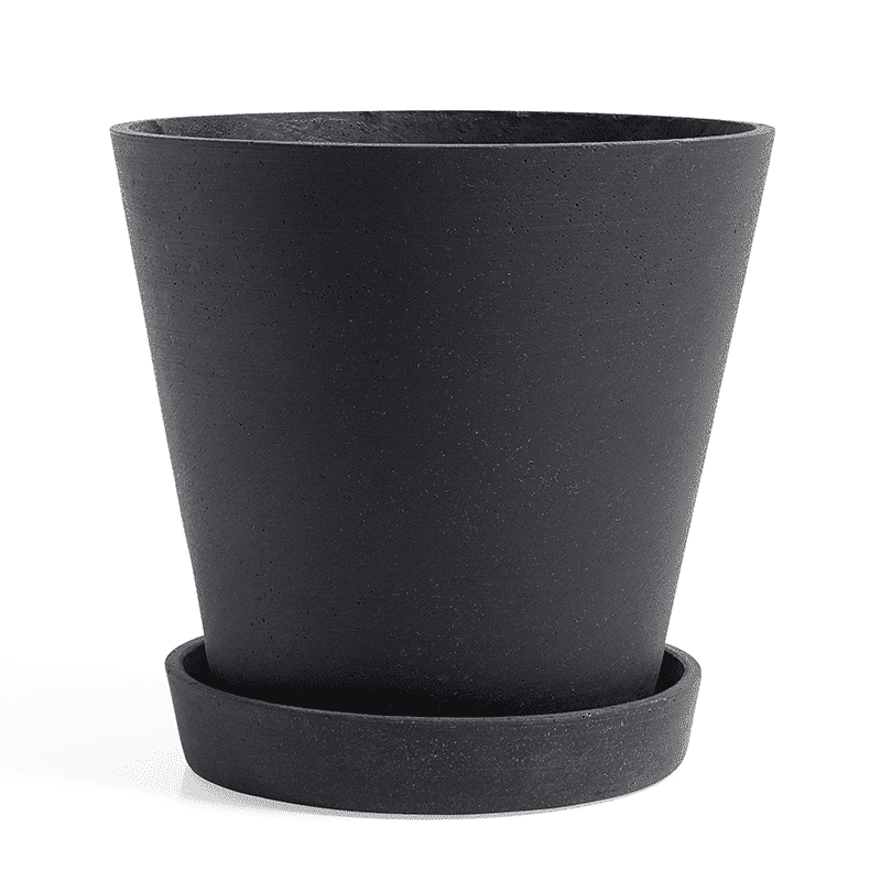 Flowerpot with Saucer XL - Black