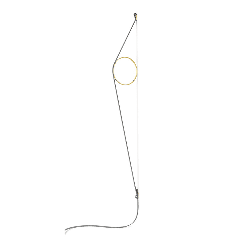 WireRing wandlamp - Cable grigio/ring oro