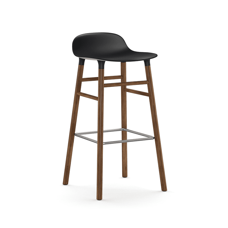 Form Barstool 75 cm Black/Walnut